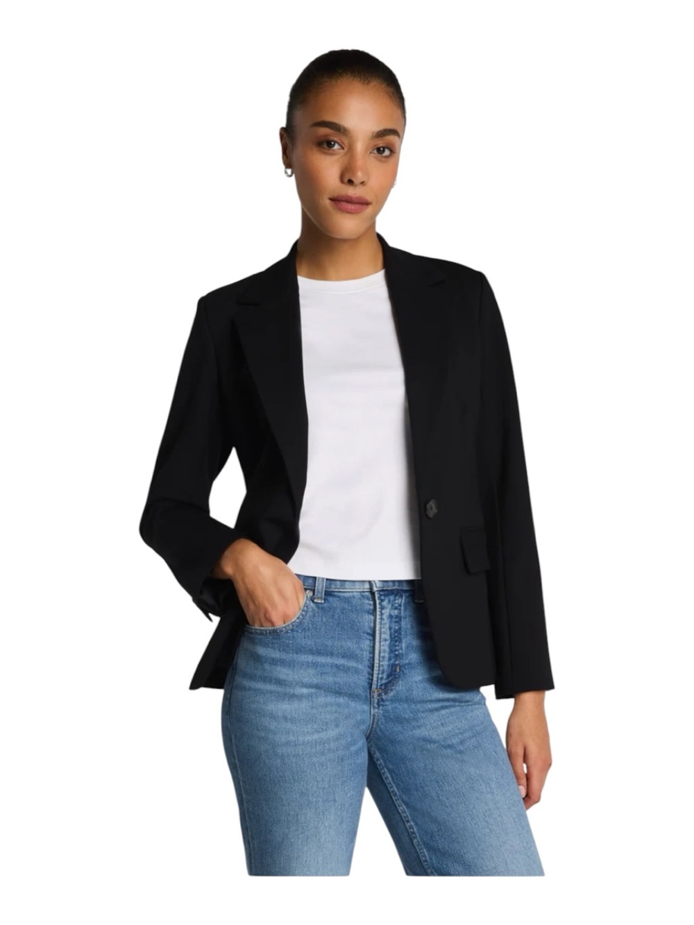 SPANX Ponte Tailored Blazer in Black Size Small NWT
